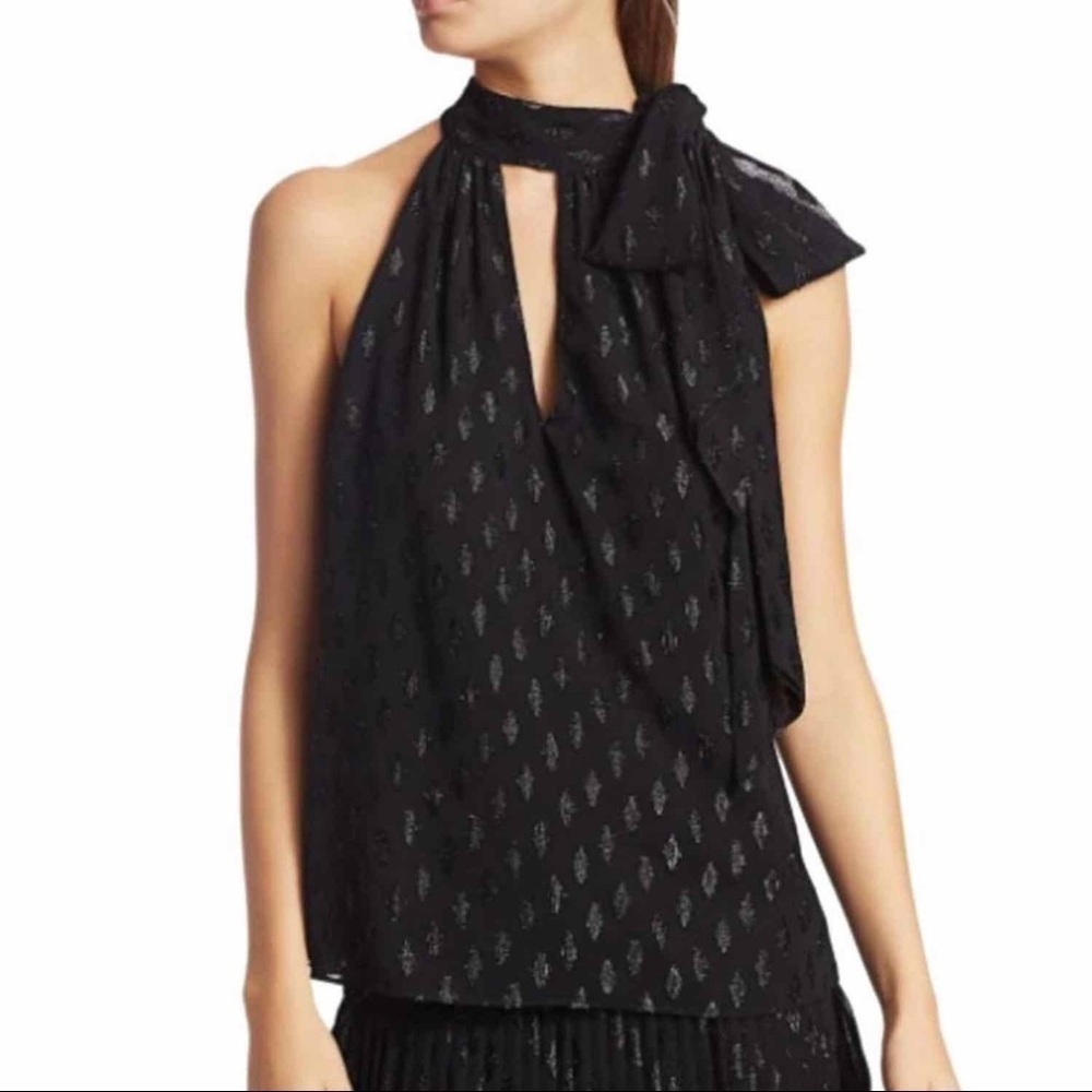 Ramy Brook Clip Diamond Sasha Casual Sleeveless Top Size Large